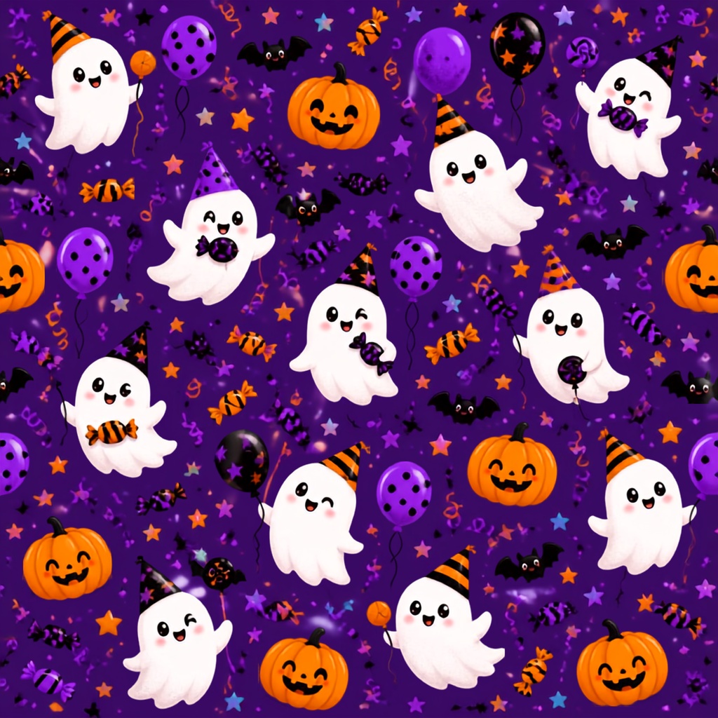 「Halloween Pop Party★ハロウィン デジタルペーパー 4枚セット」(Canva)