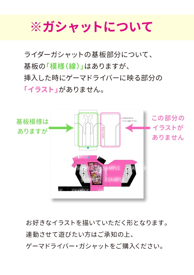 ライダーガシャット ペーパークラフト展開図