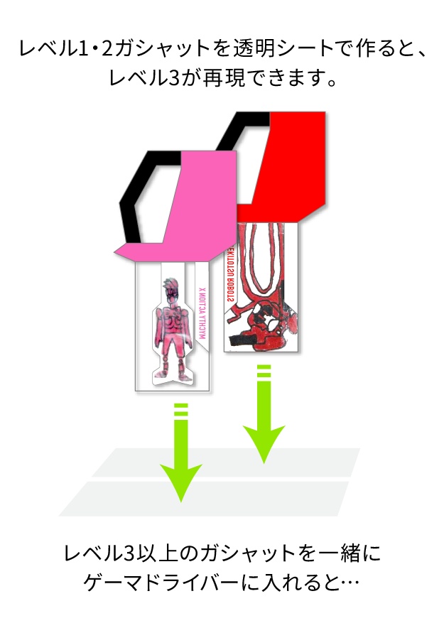 ライダーガシャット ペーパークラフト展開図