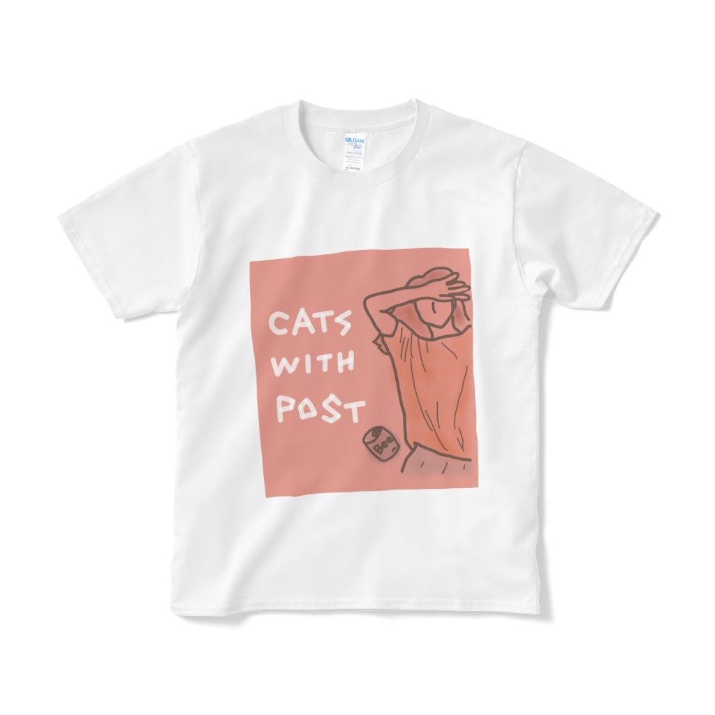 のらねことポスト　酔いTシャツ(白)