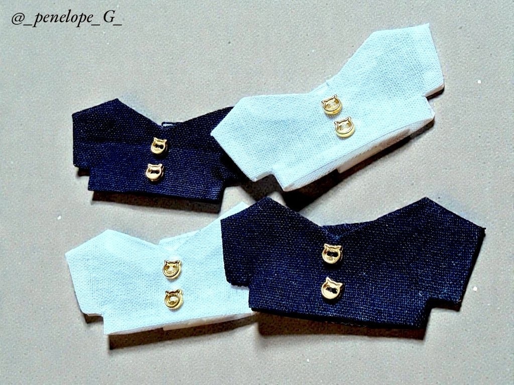 【ほわ】猫ちゃんボタンTシャツ