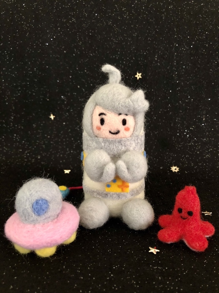 手作りマンジュ人形part1『宇宙服マンジュUFO＆タコさんセット』