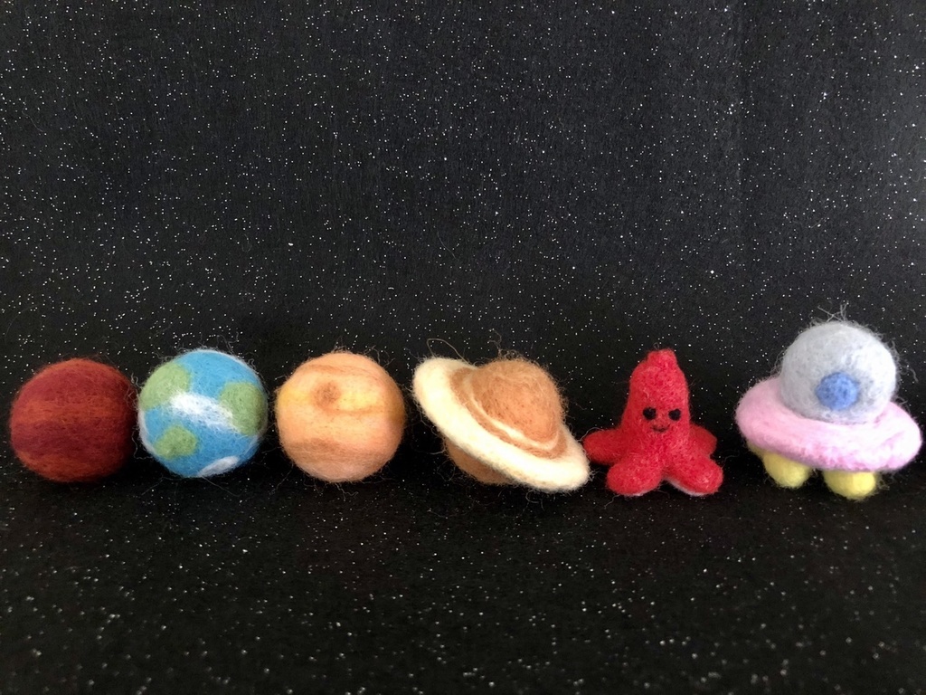 手作りマンジュ人形part1『宇宙服マンジュUFO&タコさんセット』