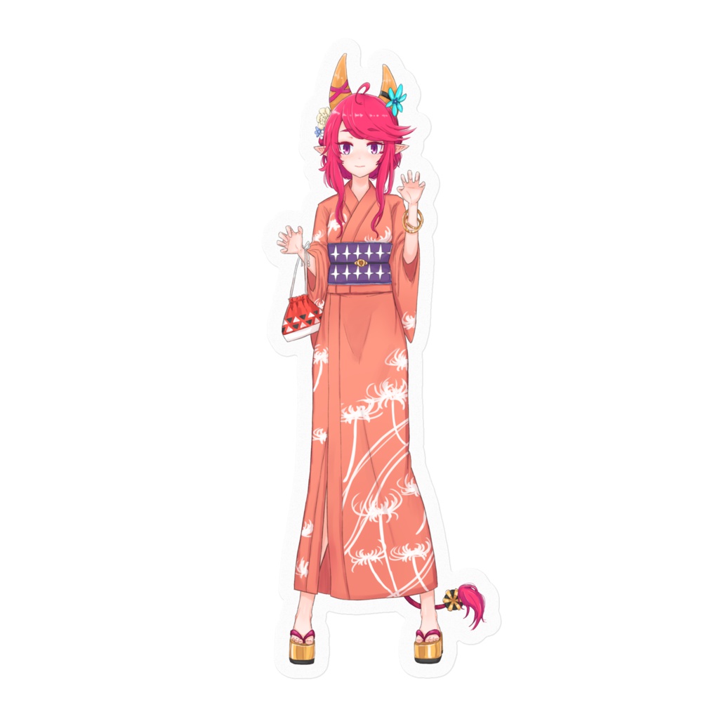 不動明星王マンジュ浴衣姿(2018ver.)のどこでも粘着紙