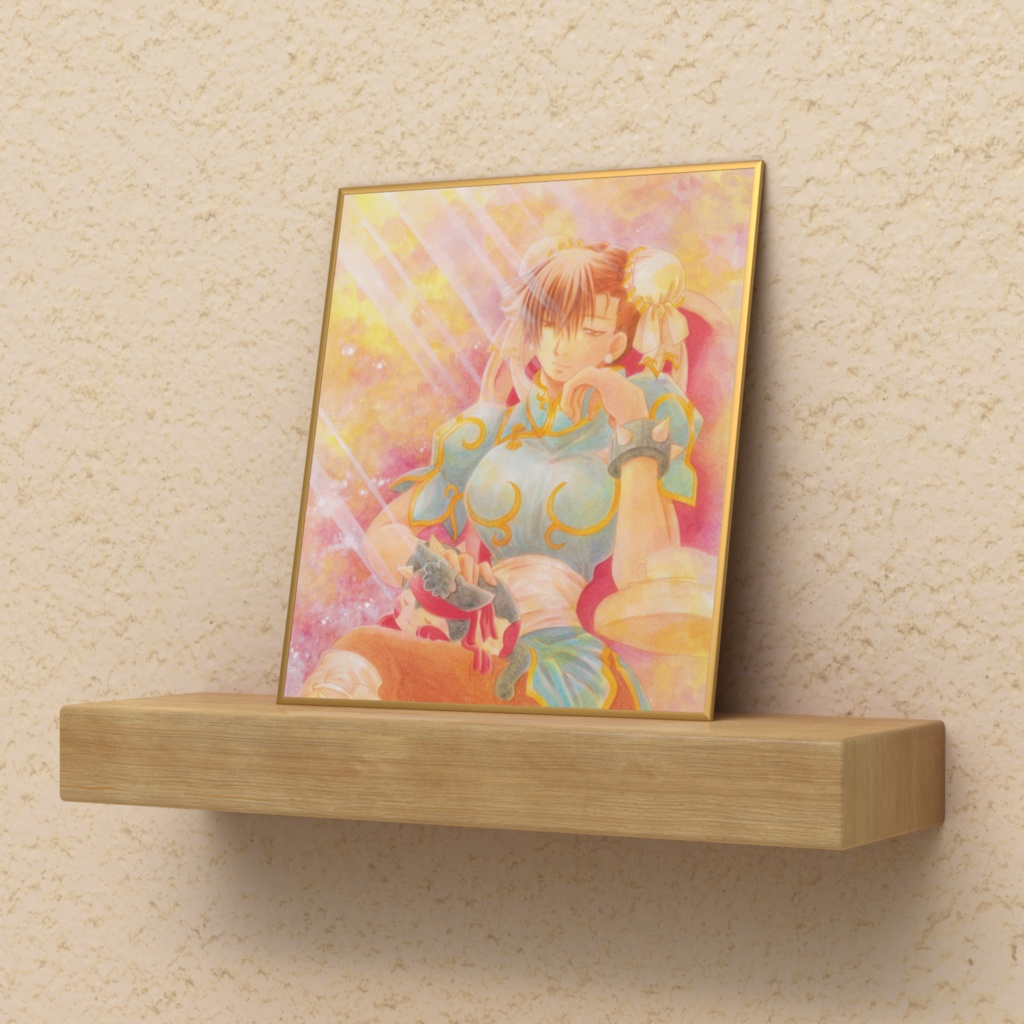 ミニ色紙(複製)ひなたぼっこハチマキ春麗