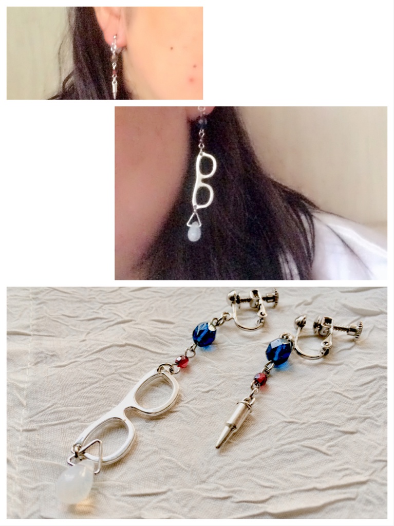 銀弾ペアデザイン ピアス イヤリング