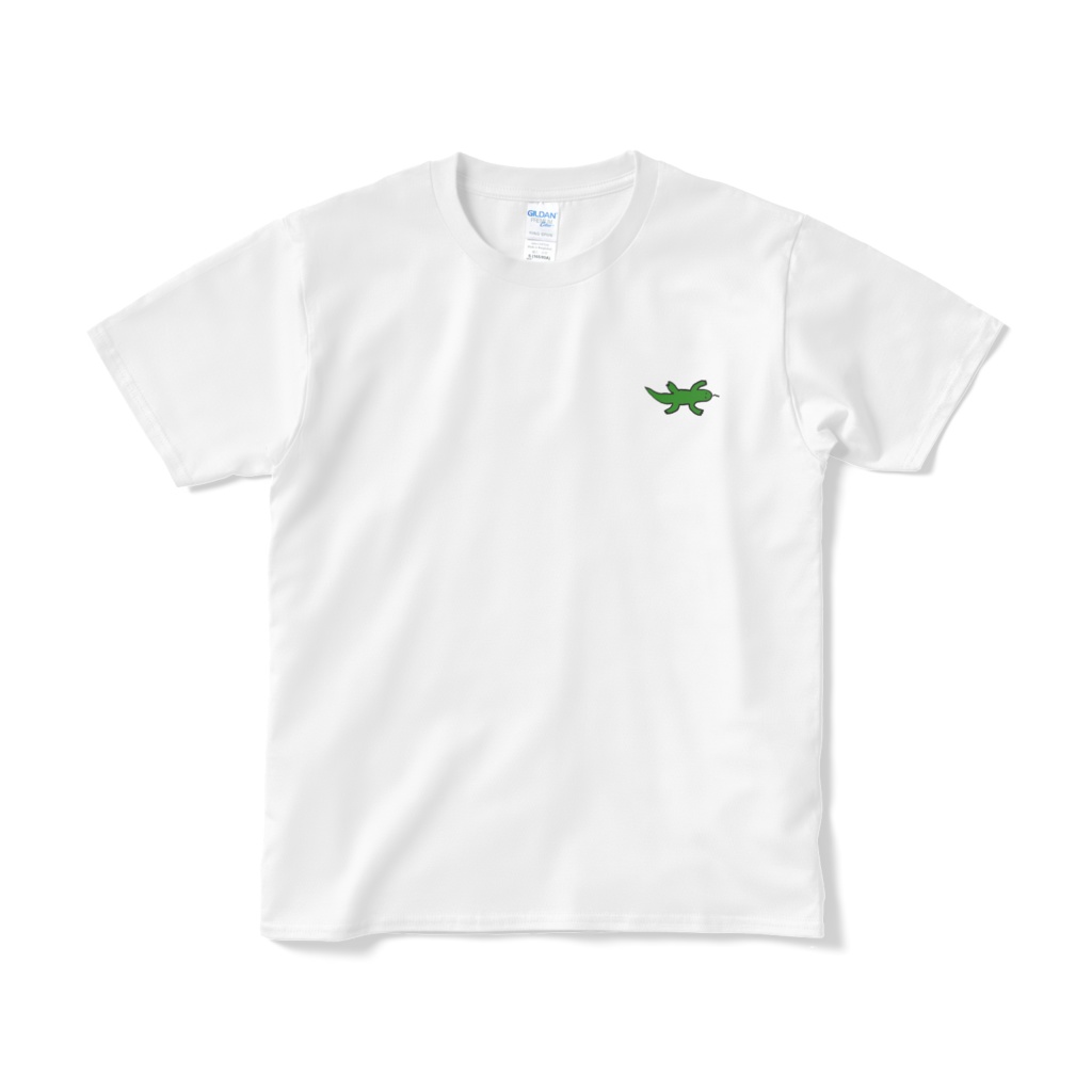 コドモトカゲ横にして緑にしたやつTシャツ