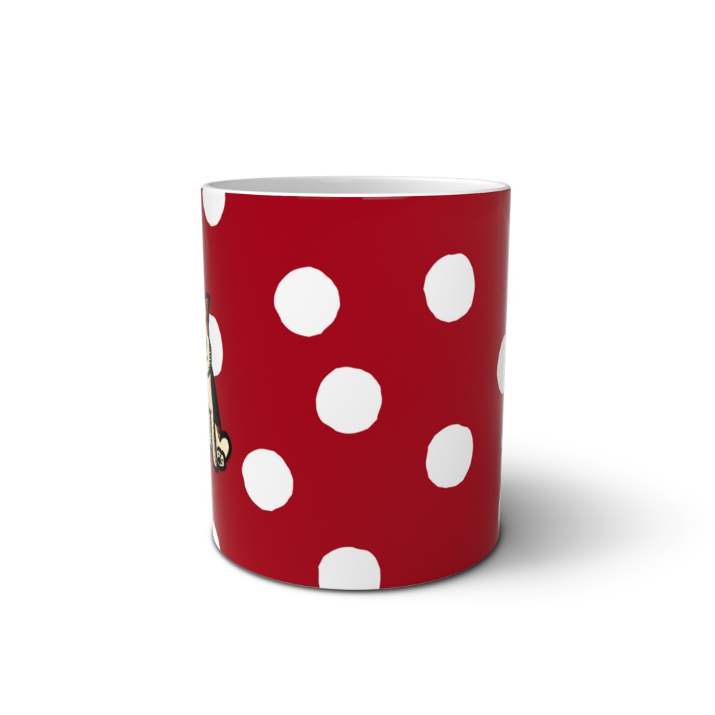 おすわりワイヤー マグ水玉