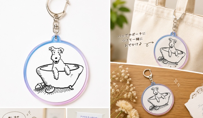 お風呂テリア オーロラアクキー