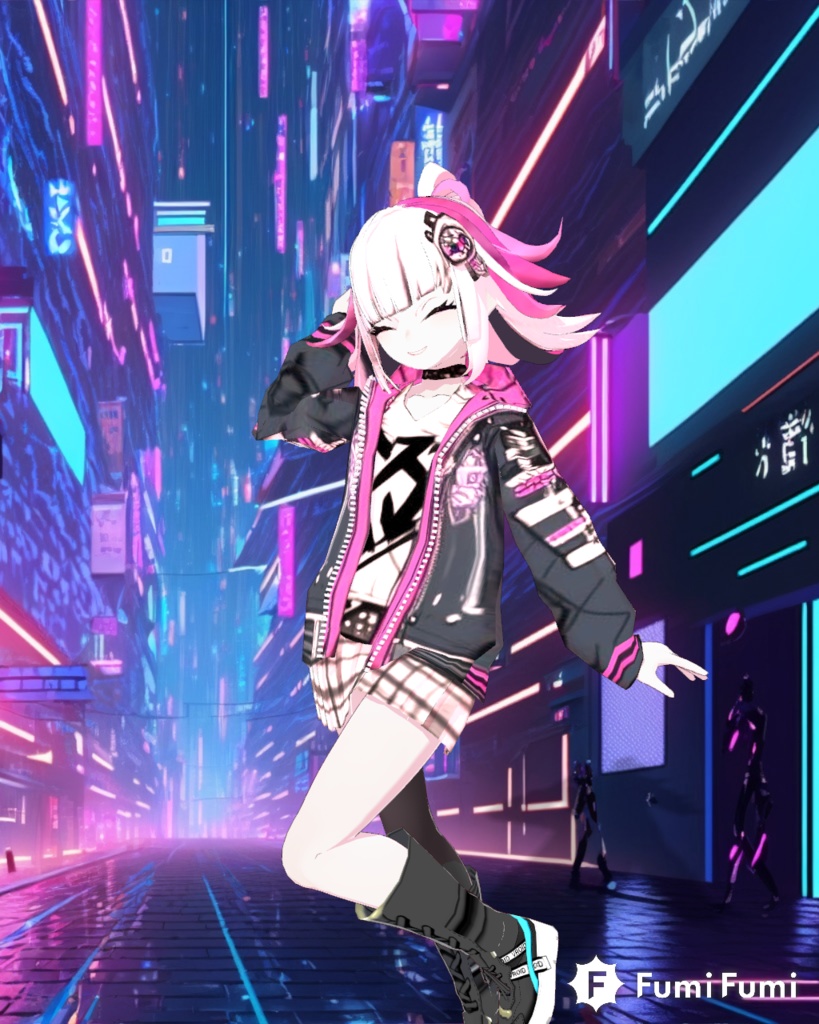 【無料版あり】AIイラストを立体化したサイバーパンク少女「レプリカ」