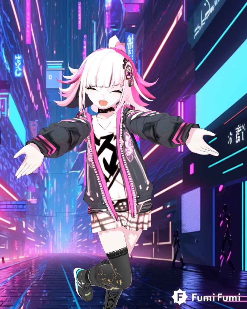 【無料版あり】AIイラストを立体化したサイバーパンク少女「レプリカ」