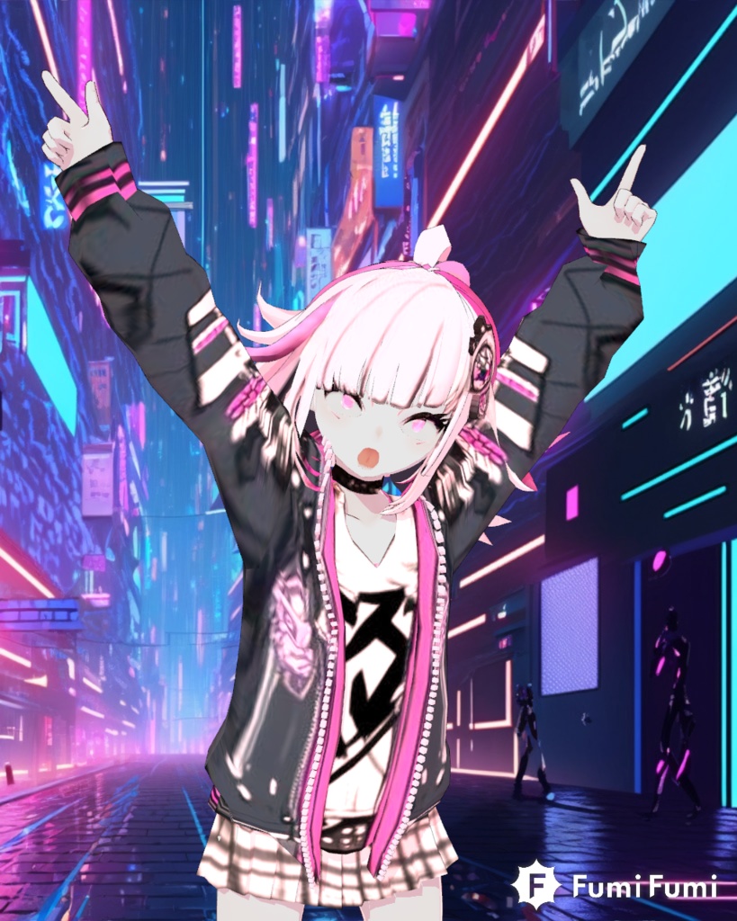 【無料版あり】AIイラストを立体化したサイバーパンク少女「レプリカ」