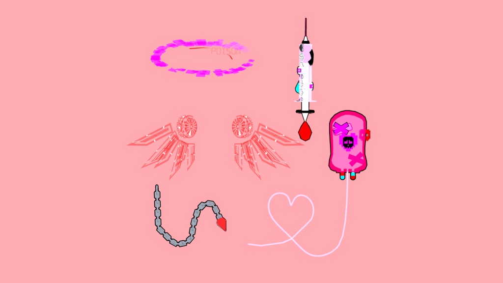 やみかわ?さいばー?堕天使アクセサリーセット