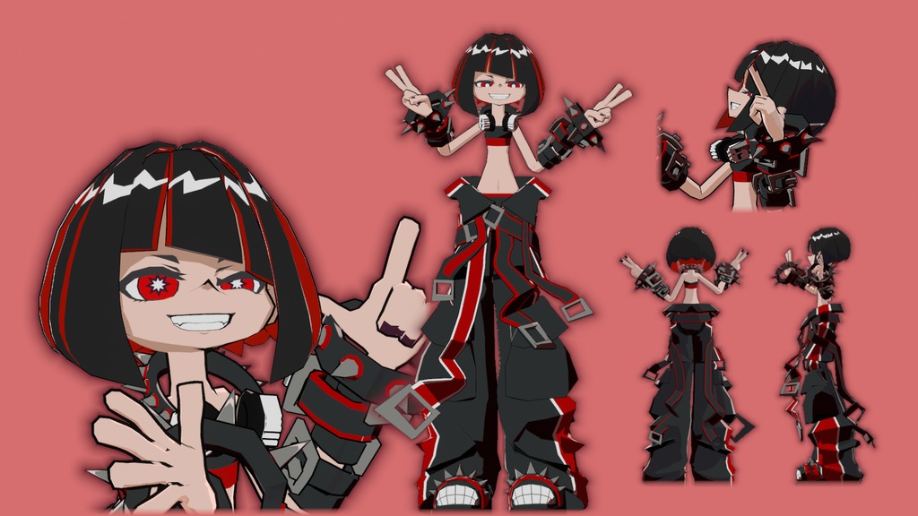 【Vket終了まで4500→4000円セール】レイアβ世界線 / 赤黒パンク×カートゥーンアバター【mobile対応版同梱】