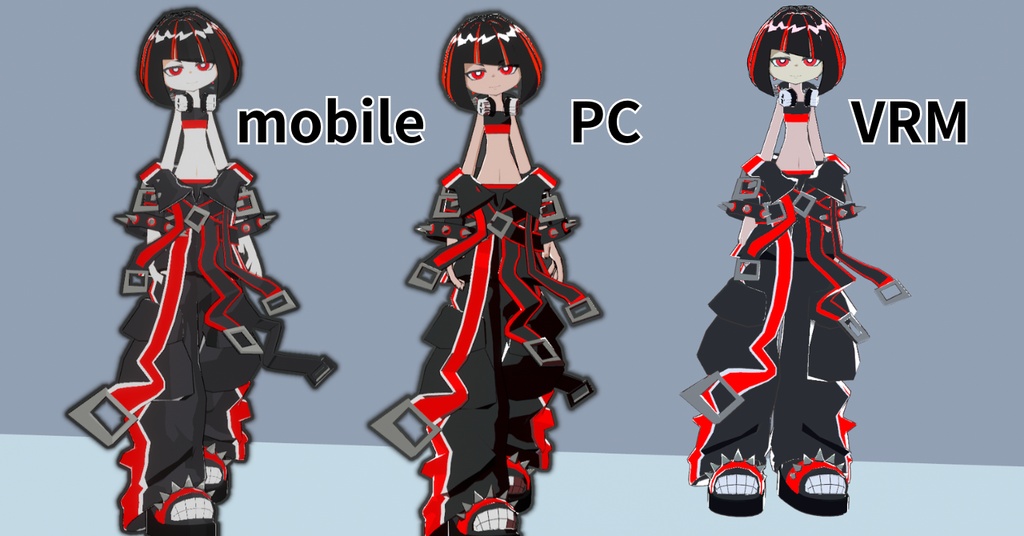 【Vket終了まで4500→4000円セール】レイアβ世界線 / 赤黒パンク×カートゥーンアバター【mobile対応版同梱】