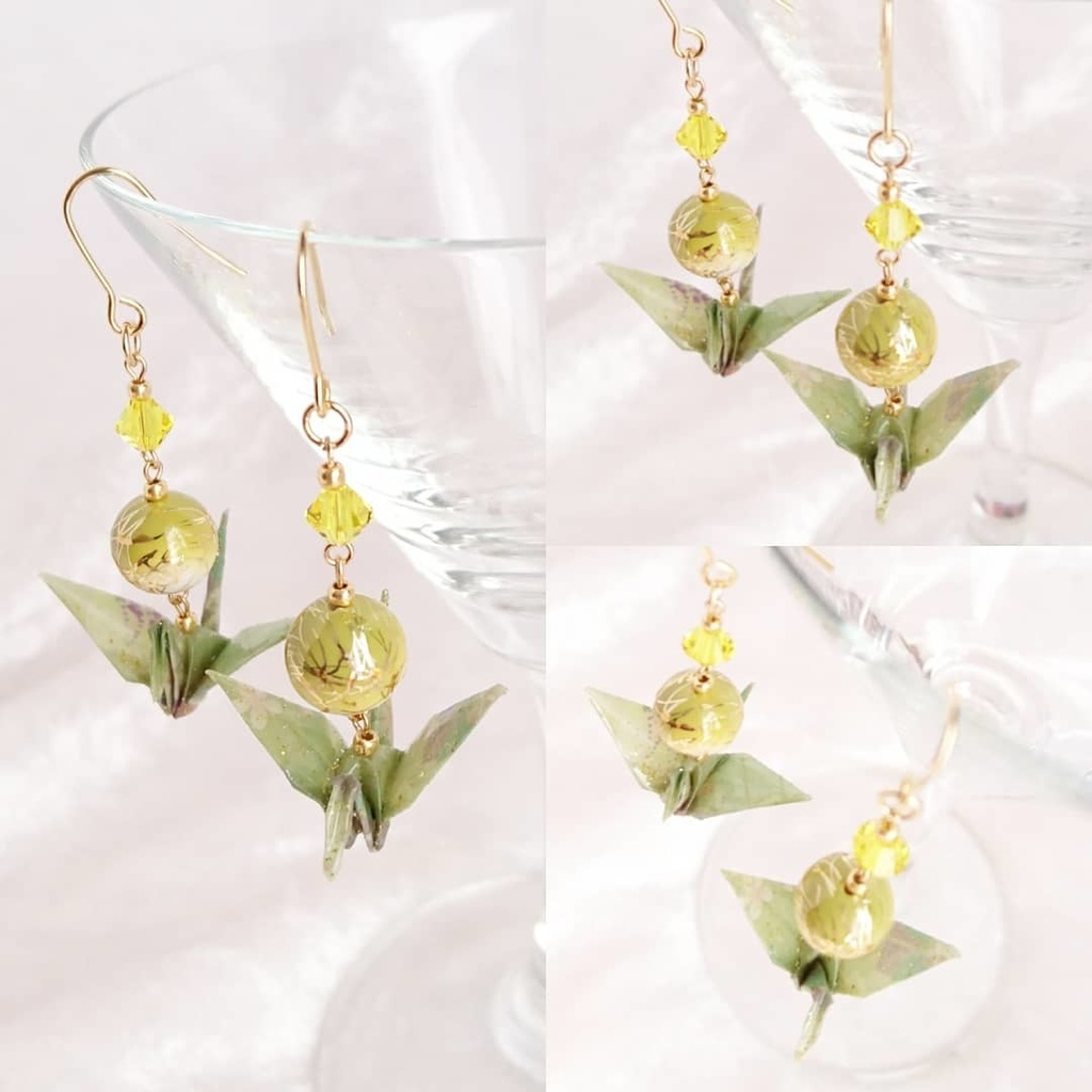 【三条】刀剣乱舞イメージ折鶴ピアス・イヤリング