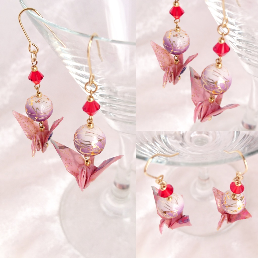 【三条】刀剣乱舞イメージ折鶴ピアス・イヤリング