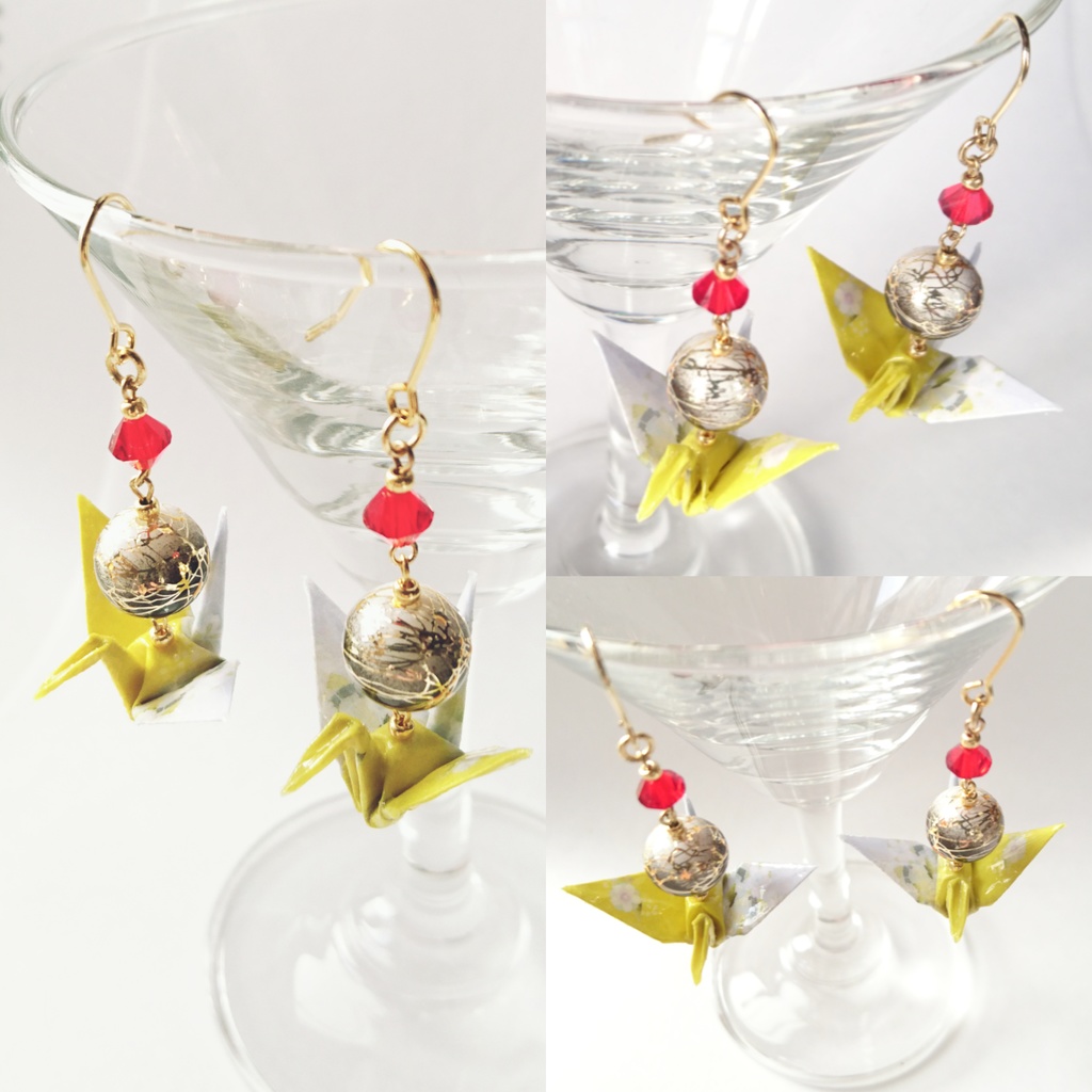 【三条】刀剣乱舞イメージ折鶴ピアス・イヤリング