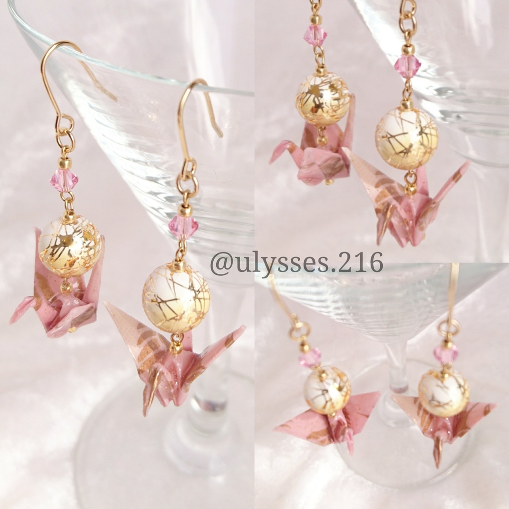 【物吉貞宗】刀剣乱舞イメージ折鶴ピアス・イヤリング