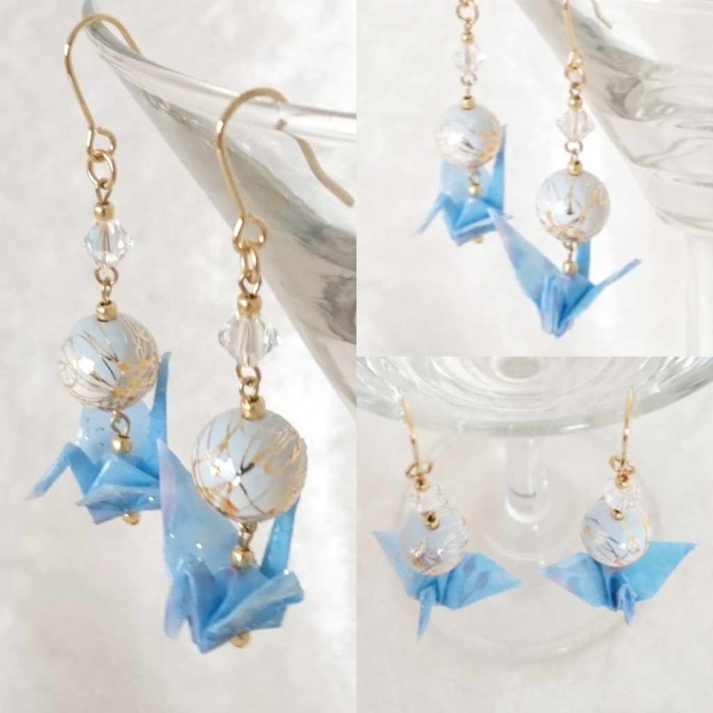 【左文字】刀剣乱舞イメージ折鶴ピアス・イヤリング