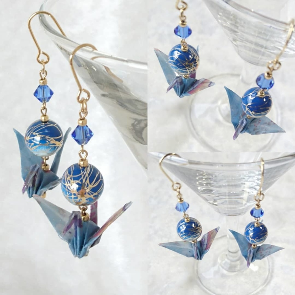 【左文字】刀剣乱舞イメージ折鶴ピアス・イヤリング