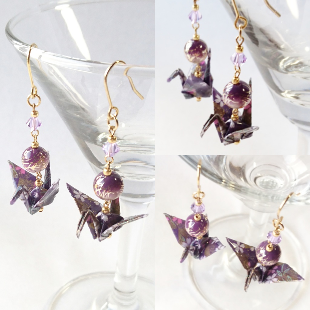 【へし切長谷部】刀剣乱舞イメージ折鶴ピアス・イヤリング