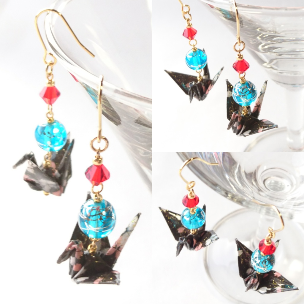 【一期一振】刀剣乱舞イメージ折鶴ピアス・イヤリング