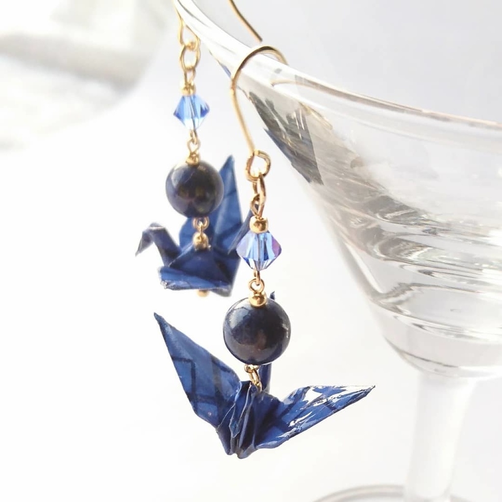 【左文字/袈裟柄】刀剣乱舞イメージ折鶴ピアス・イヤリング