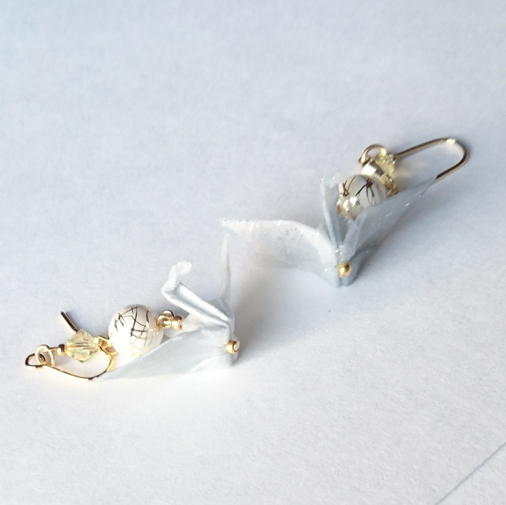 【鶴丸国永・軽装】刀剣乱舞イメージ折鶴ピアス・イヤリング