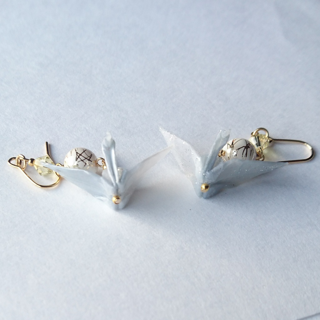 【鶴丸国永・軽装】刀剣乱舞イメージ折鶴ピアス・イヤリング