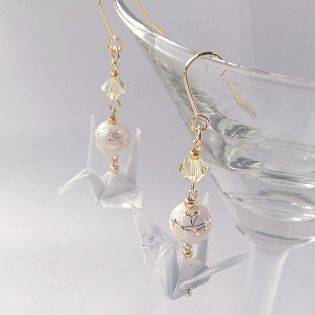 【鶴丸国永・軽装】刀剣乱舞イメージ折鶴ピアス・イヤリング