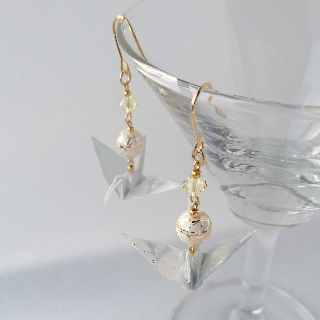 【鶴丸国永・軽装】刀剣乱舞イメージ折鶴ピアス・イヤリング