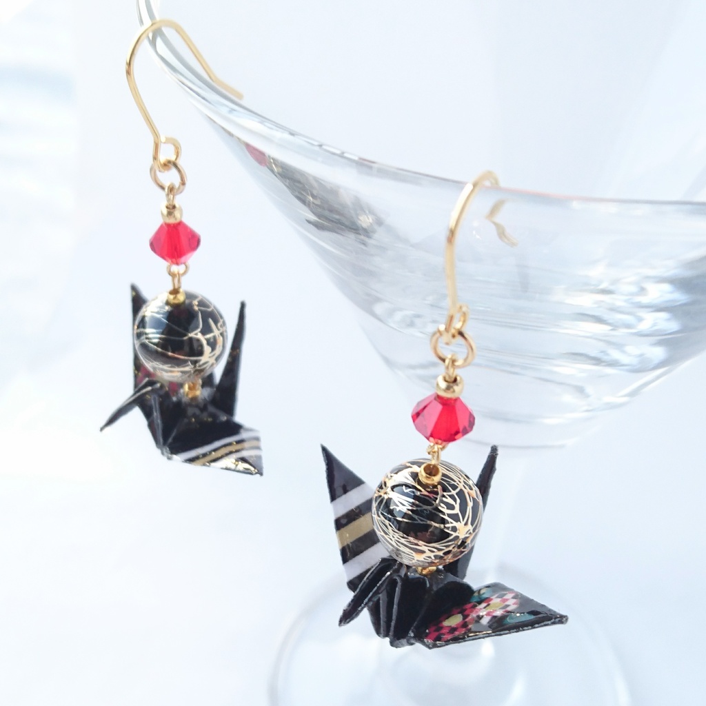 【加州清光・軽装】刀剣乱舞イメージ折鶴ピアス・イヤリング