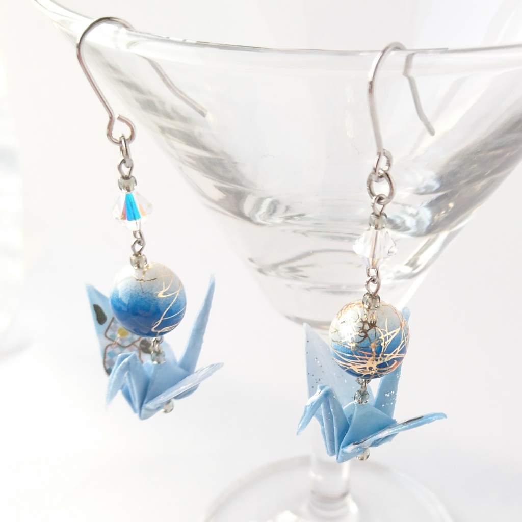 【大和守安定・軽装】刀剣乱舞イメージ折鶴ピアス・イヤリング