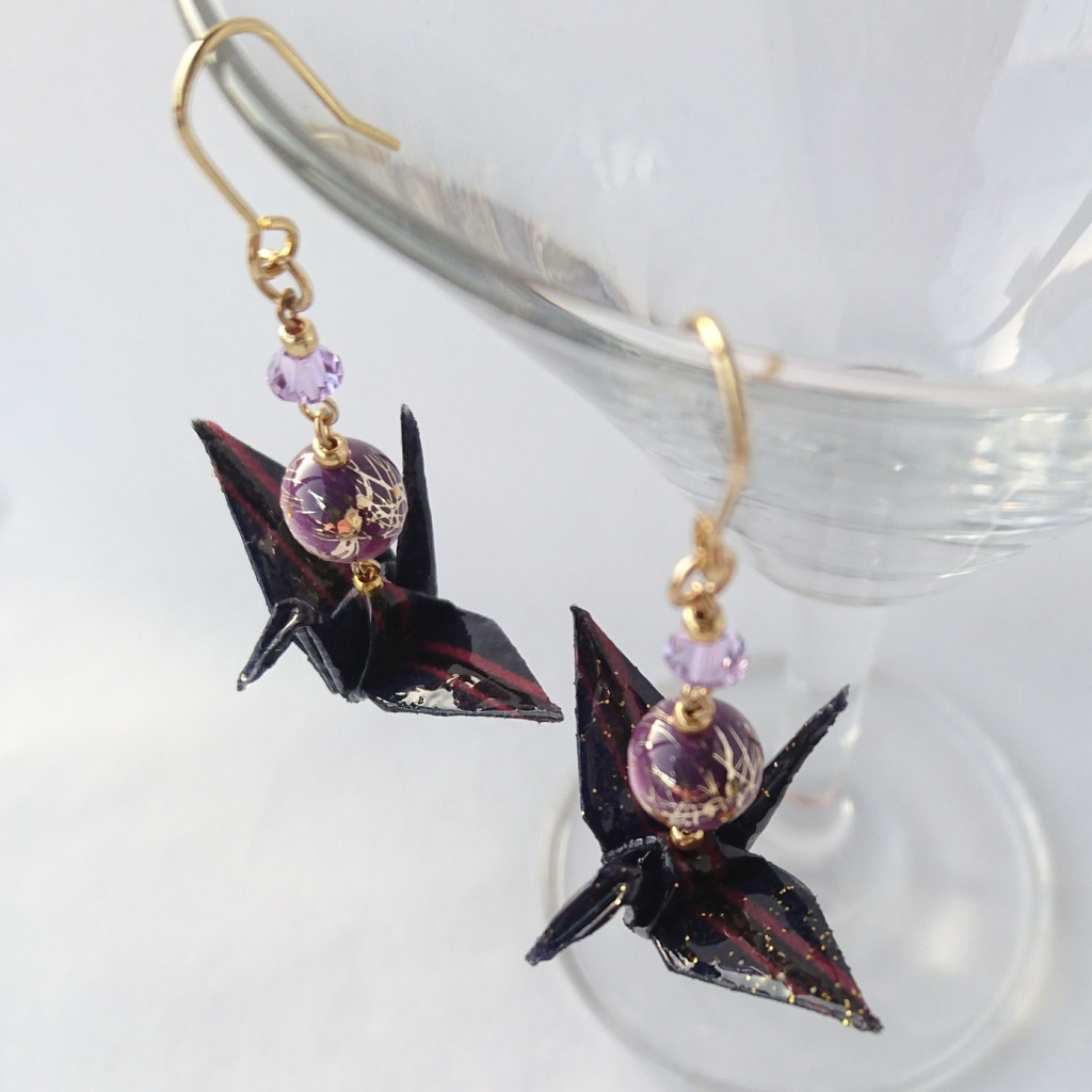 【明石国行・軽装】刀剣乱舞イメージ折鶴ピアス・イヤリング