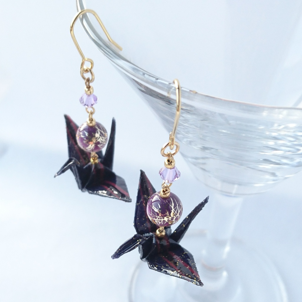 【明石国行・軽装】刀剣乱舞イメージ折鶴ピアス・イヤリング