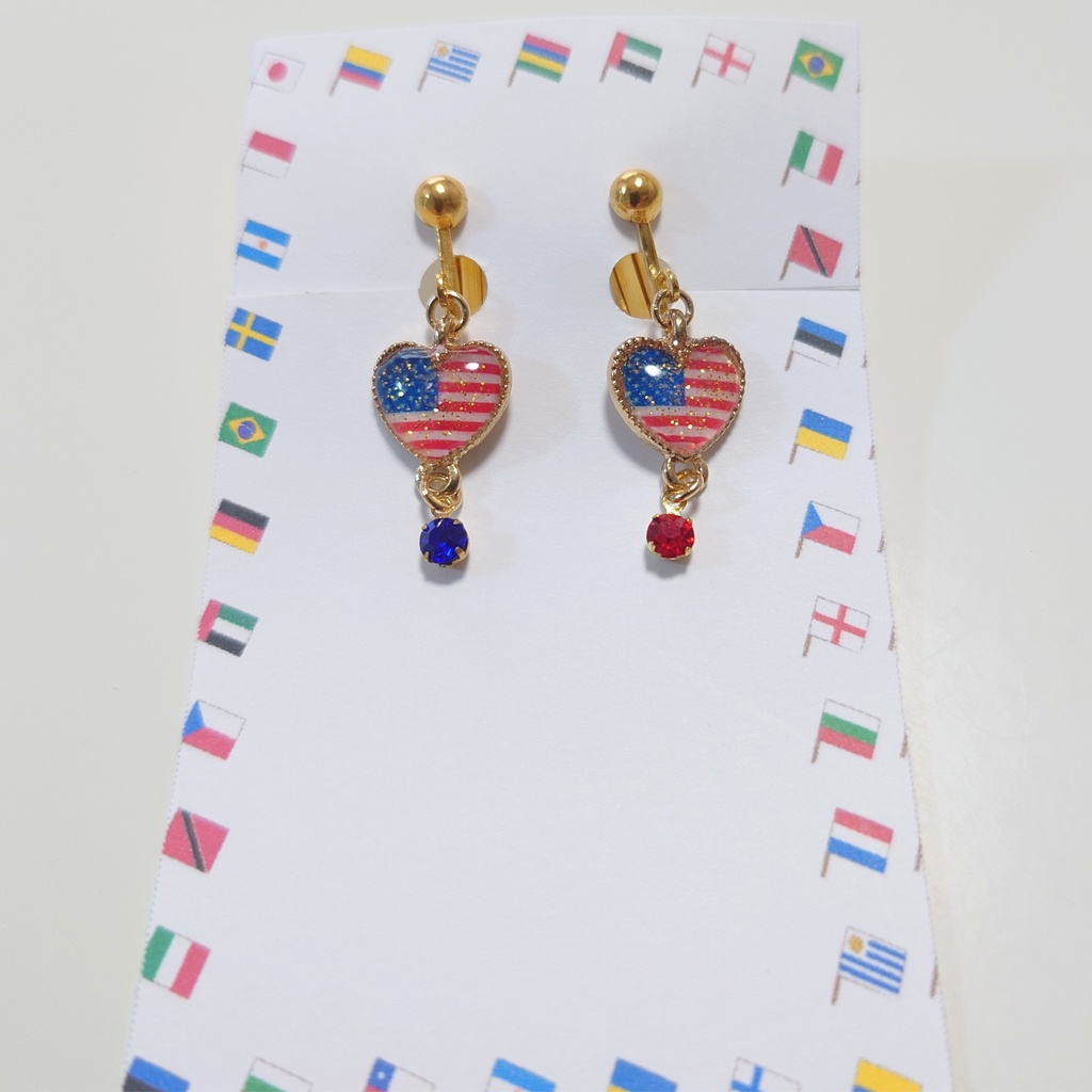 【ヘタリア】ハートの国旗イヤリング【アメリカ】
