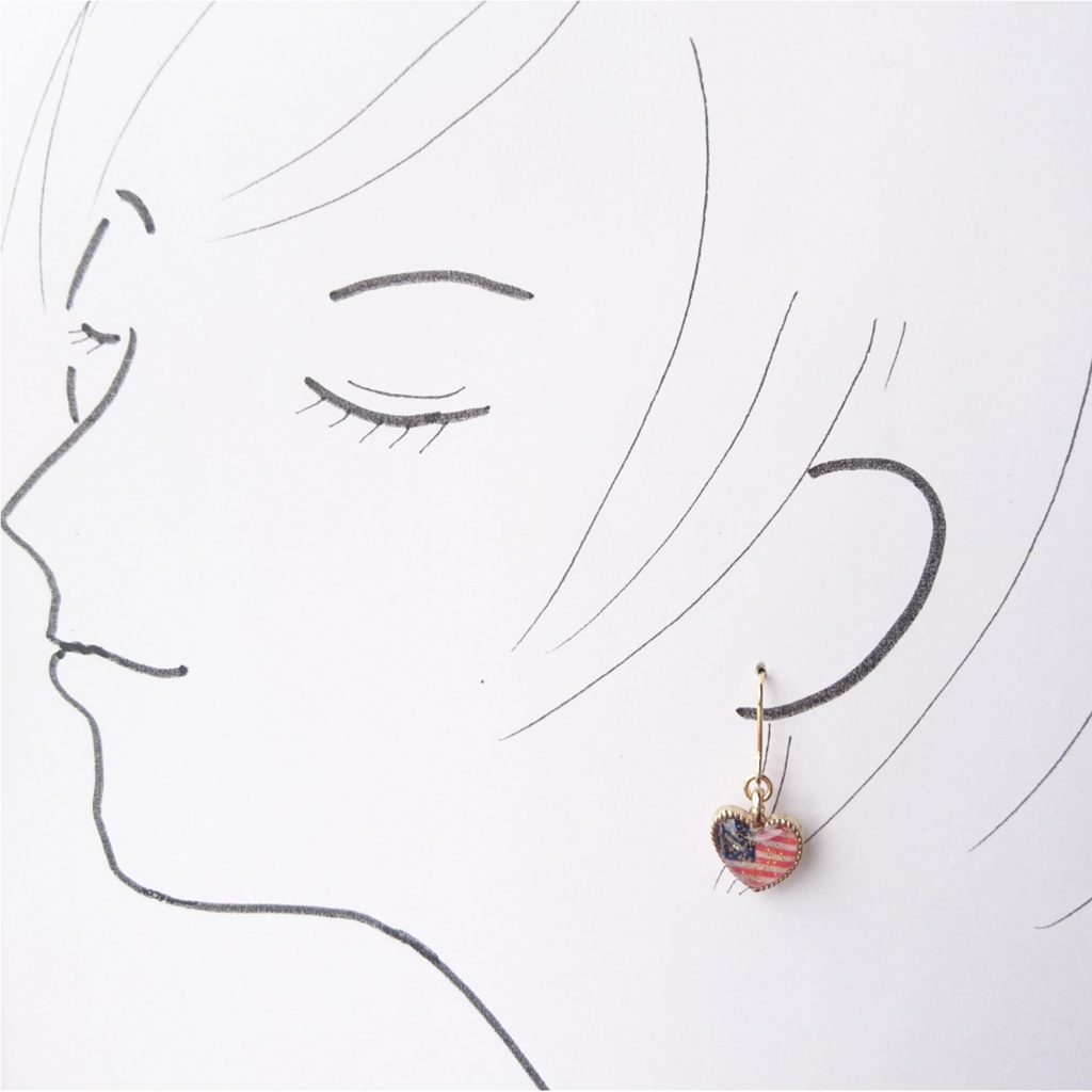 【ヘタリア】ハートの国旗イヤリング【プロイセン】