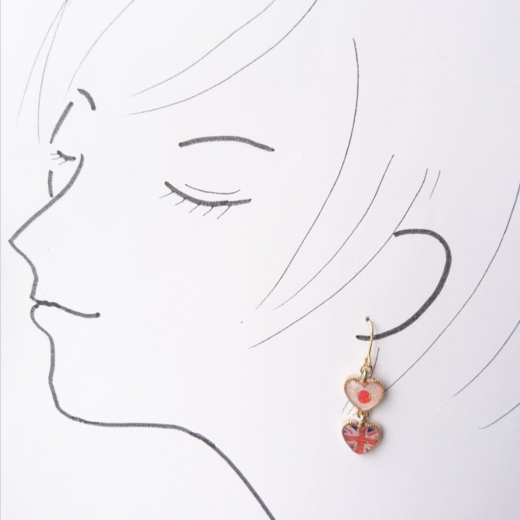 【ヘタリア】ハートの国旗イヤリング(※片耳のみ)【プロイセン/ドイツ】