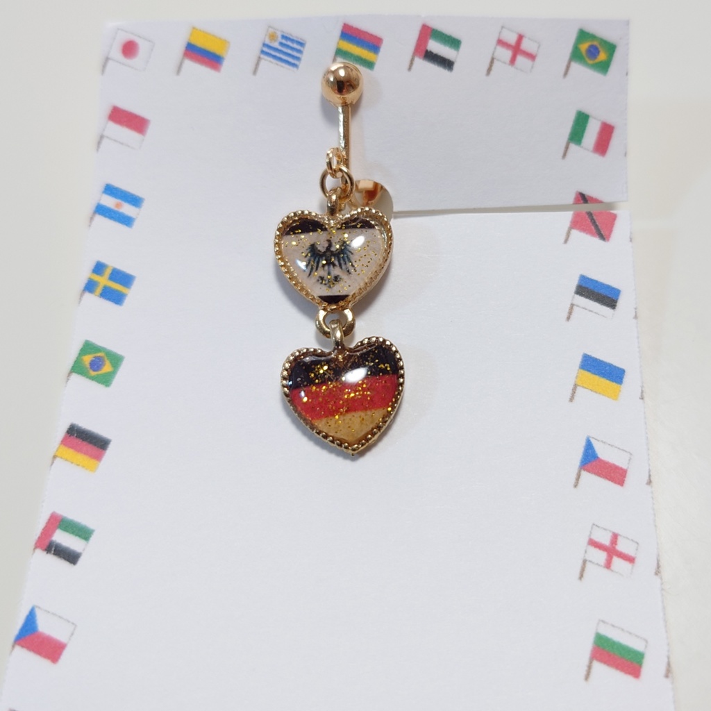 【ヘタリア】ハートの国旗イヤリング(※片耳のみ)【プロイセン/ドイツ】