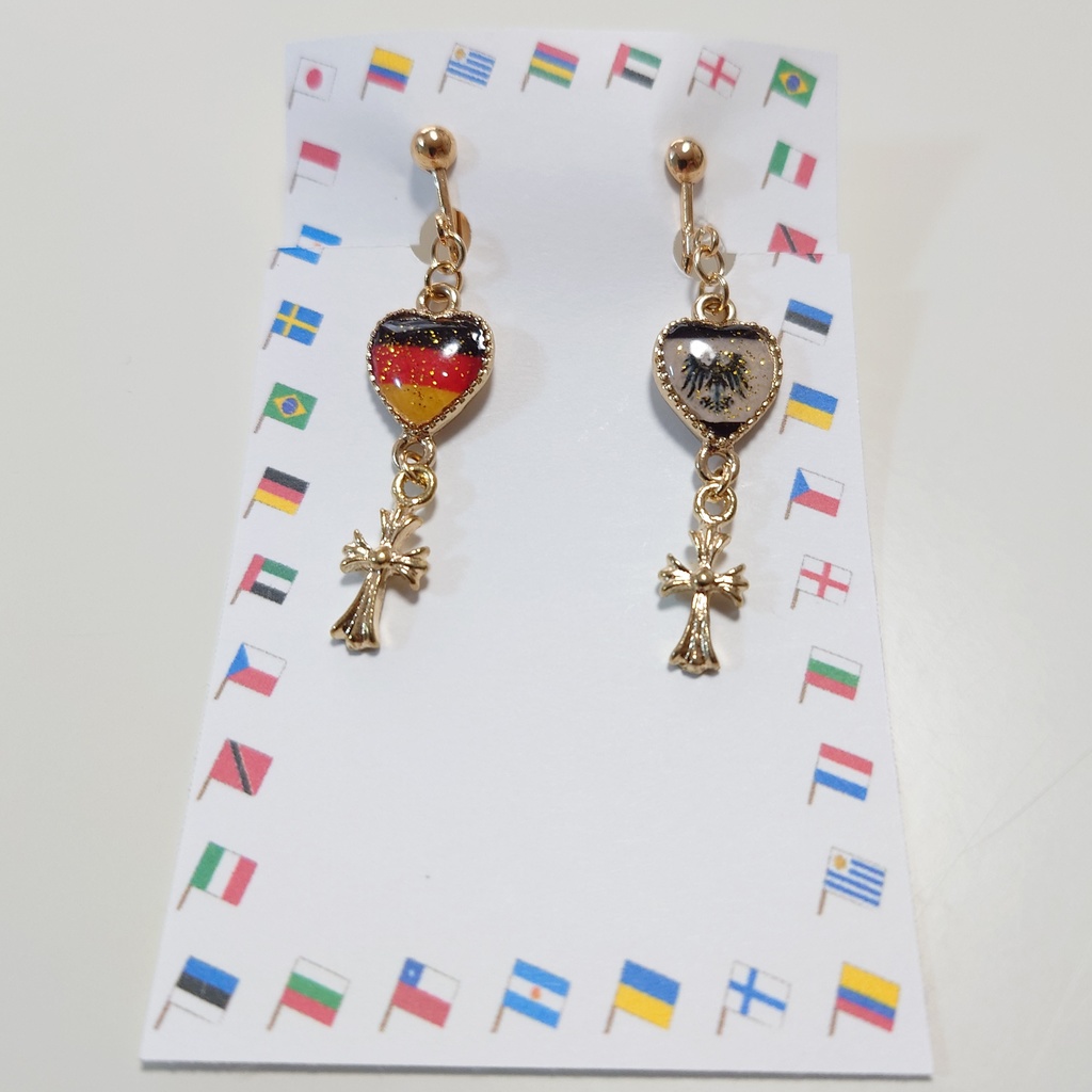 【ヘタリア】ハートの国旗イヤリング【プロイセン/ドイツ】