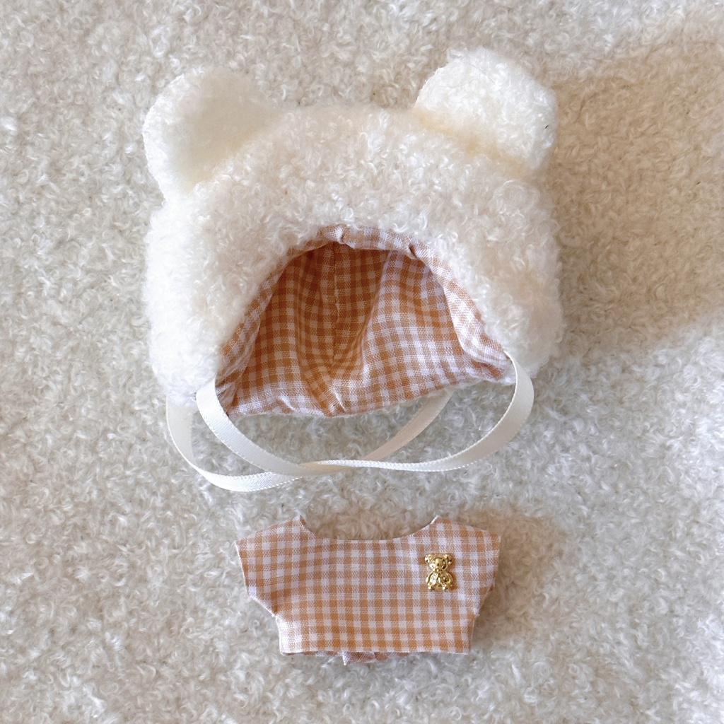 ワンピースリボンセット/白くま帽子シャツセット