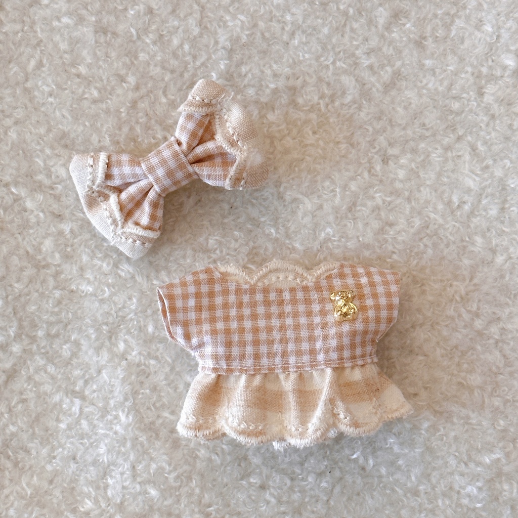 ワンピースリボンセット/白くま帽子シャツセット