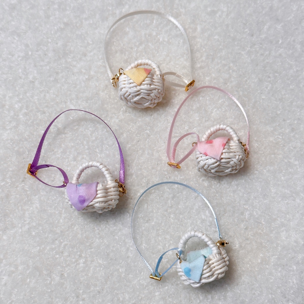 かごポシェットハート柄