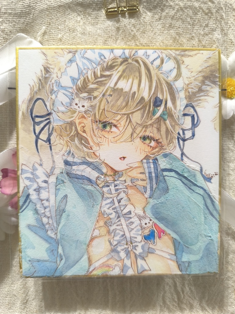 原画【メイドさん ノルウェージャン🐱】ミニ色紙