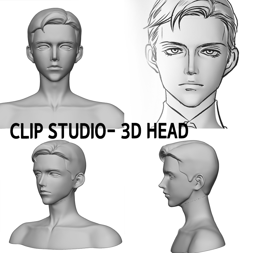 クリップスタジオ3D男頭 CLIP STUDIO- 3D HEAD