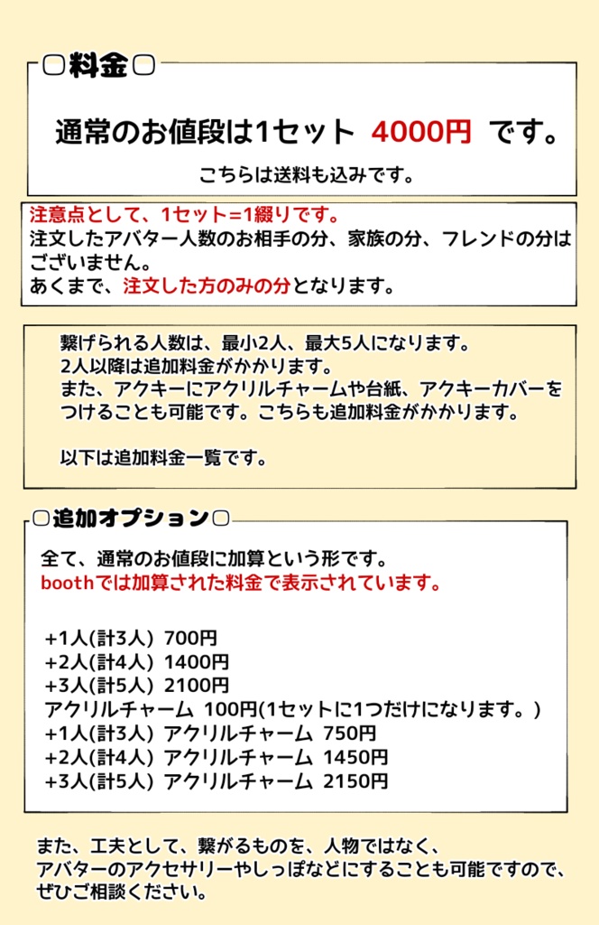 【VRCユーザー向け】お砂糖ペア・フレンド・家族 繋がるアクキー