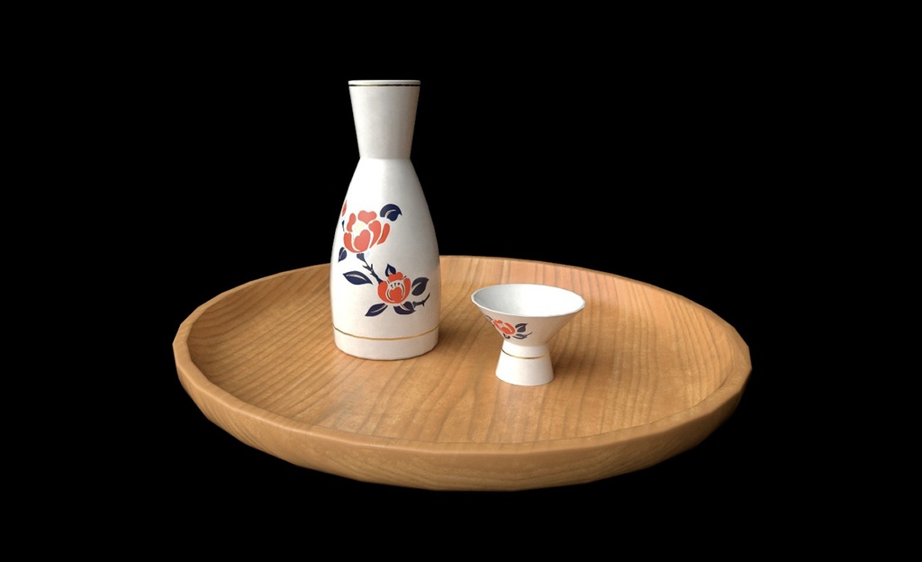 【3D素材】徳利セット【3Dモデル】