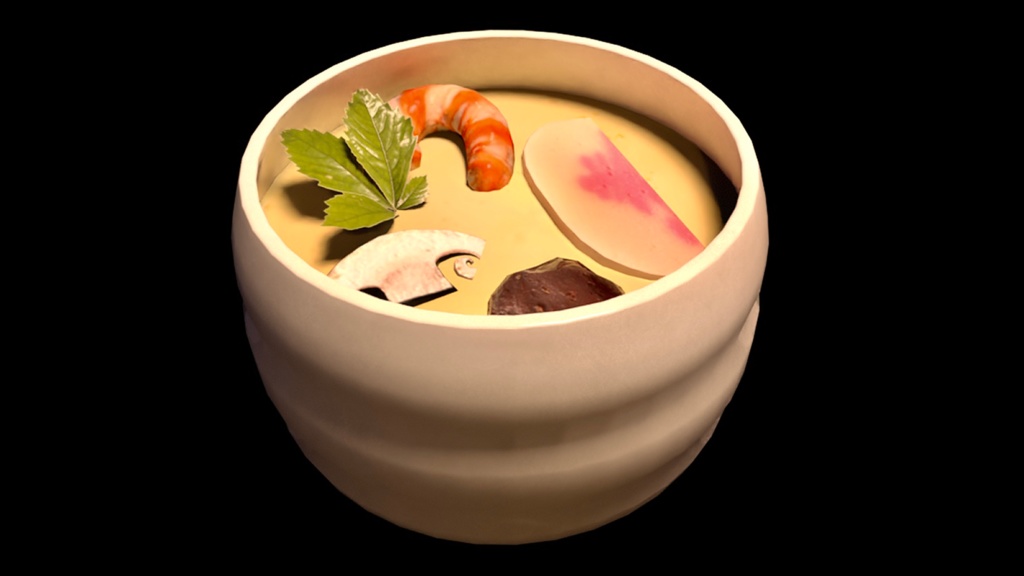 【3D素材】茶碗蒸し【3Dモデル】
