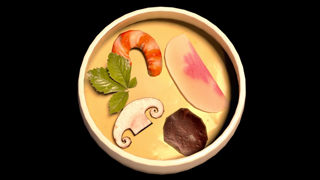 【3D素材】茶碗蒸し【3Dモデル】